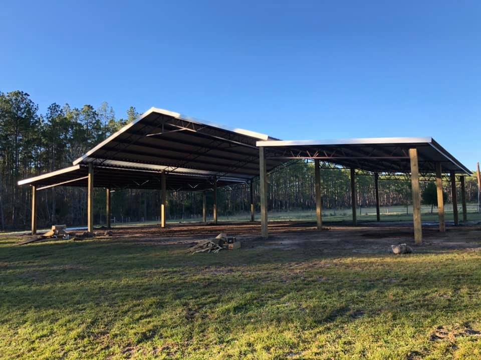 Large open barn frame