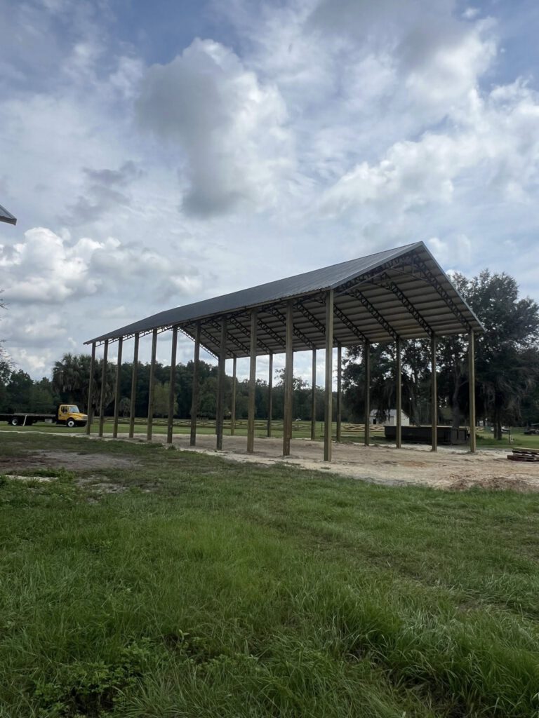 Large barn frame steel trusses